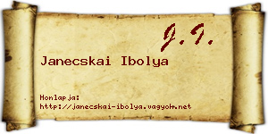 Janecskai Ibolya névjegykártya